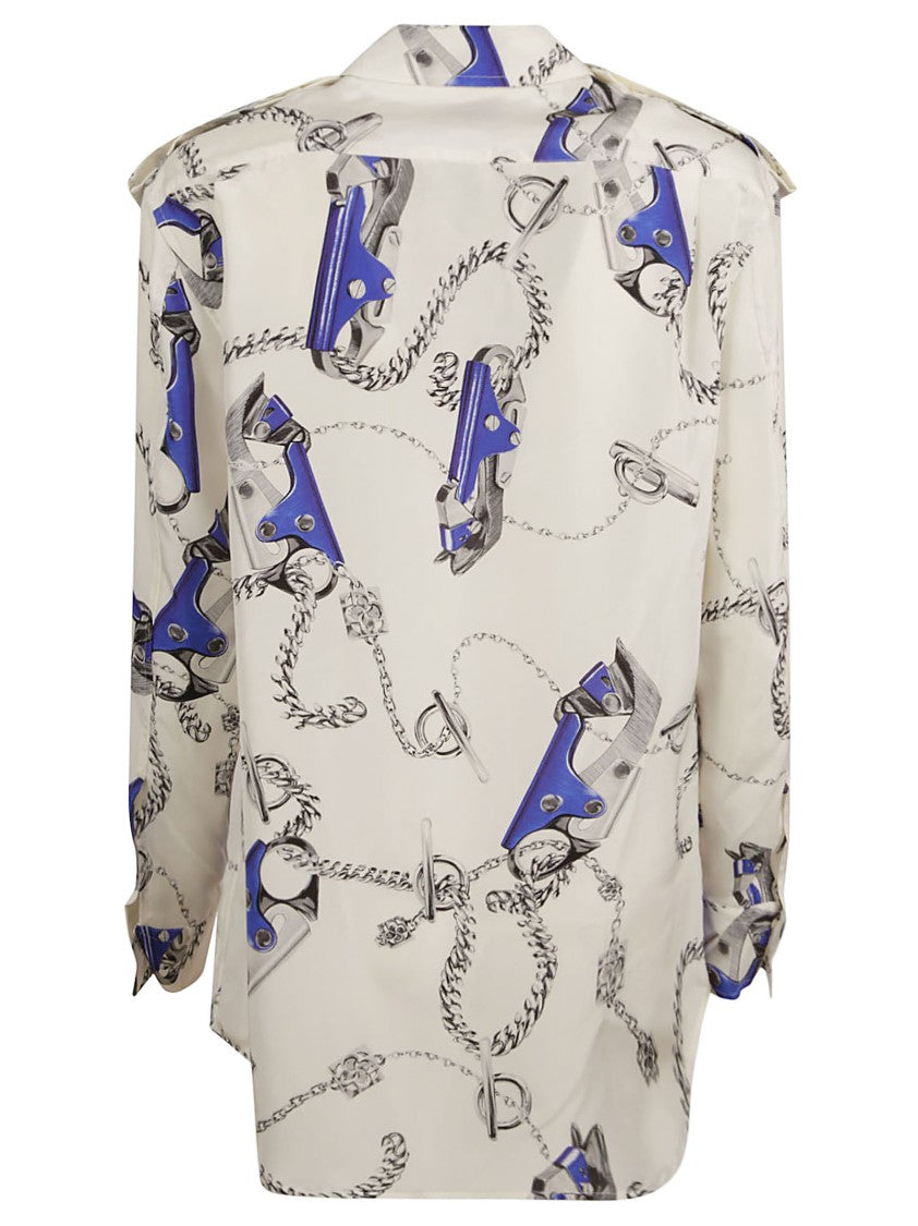 Graphic Print Silk Shirt