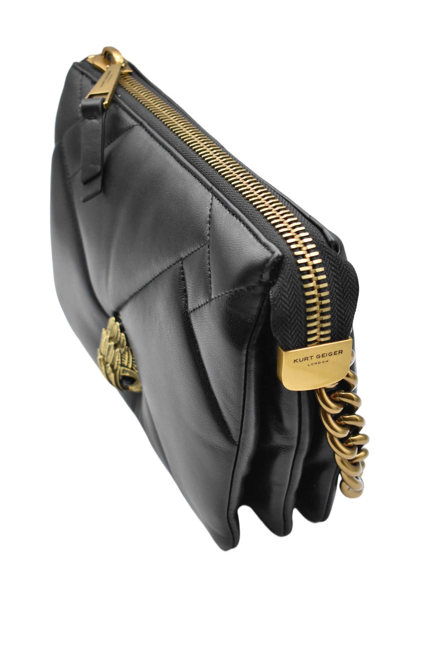Compact Quilted Black Shoulder Bag