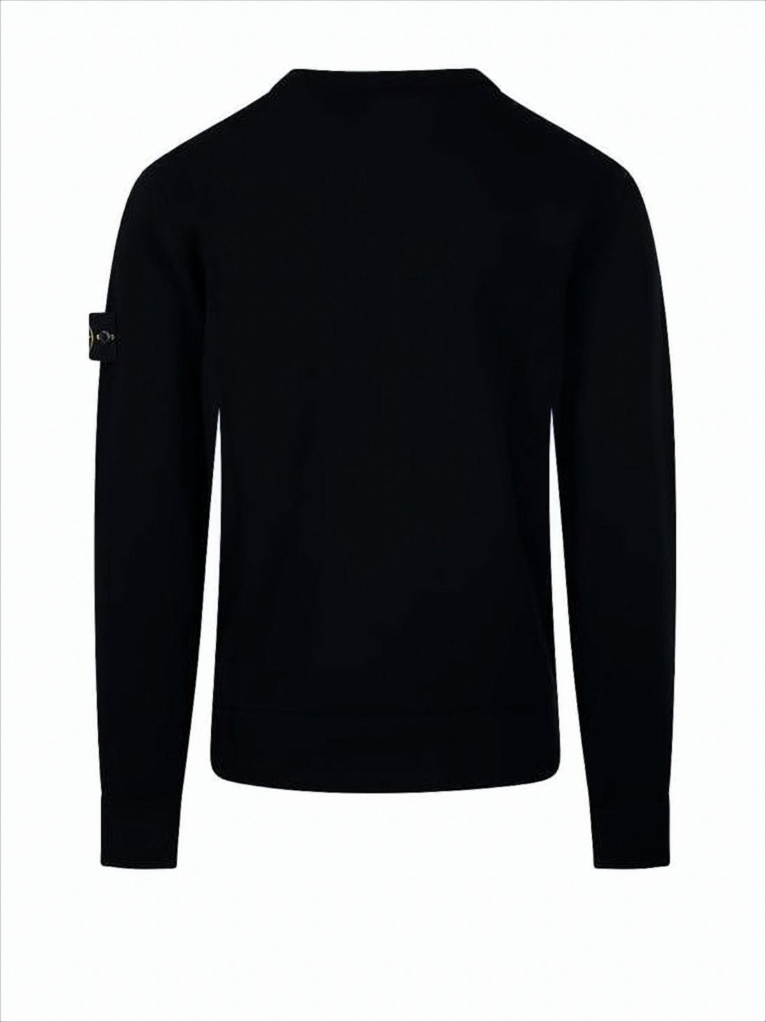 Classic Crew Neck Black Knit Sweater