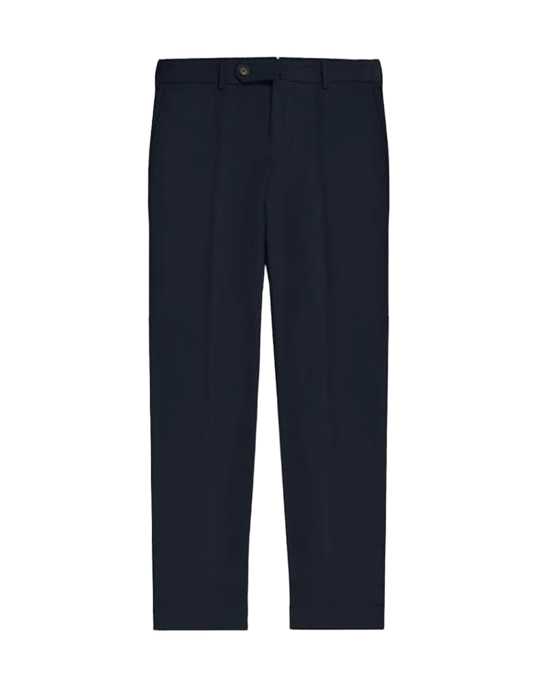 Tailored Blue Straight Pants with Button Closure