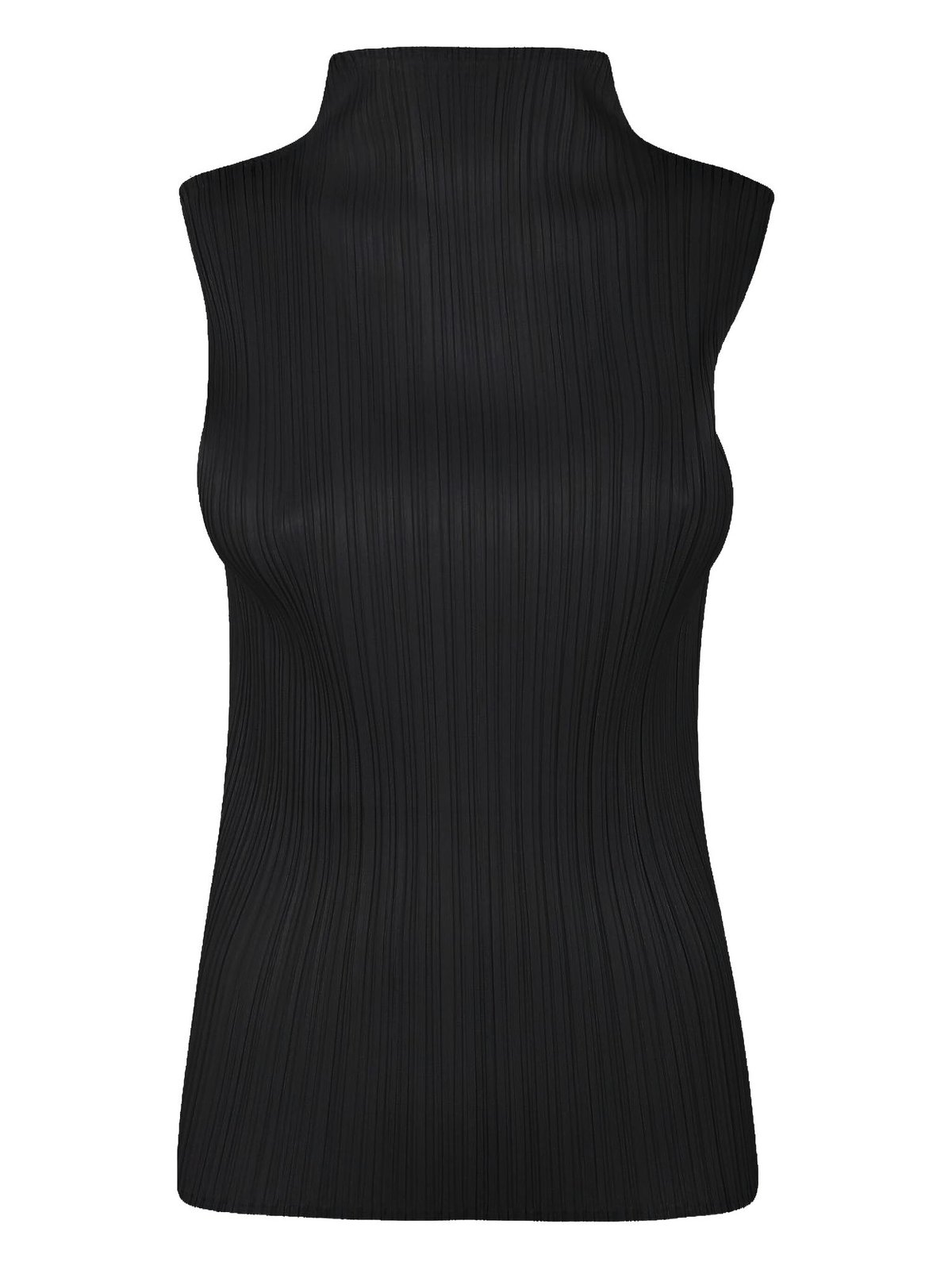 Finely Pleated Minimalist Sleeveless Top