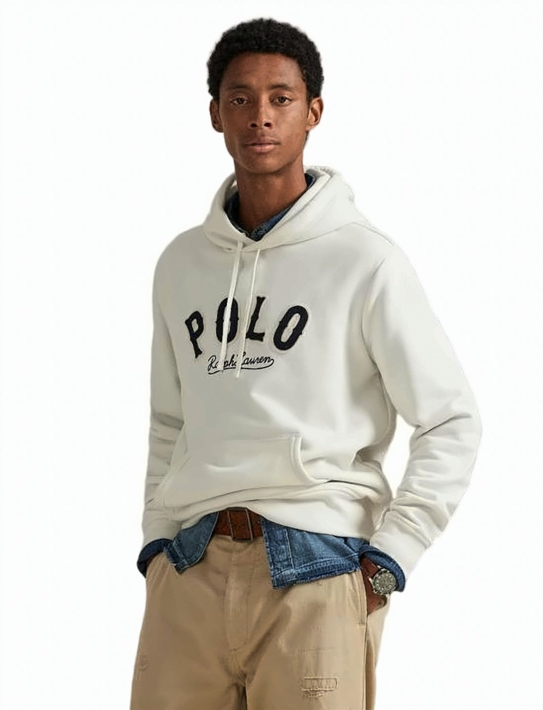 Relaxed Fit Hoodie with Textured Logo