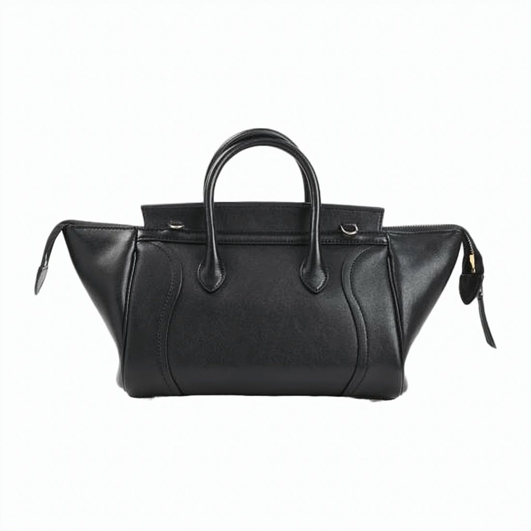 Small Structured Handbag in Supple Shiny Lambskin
