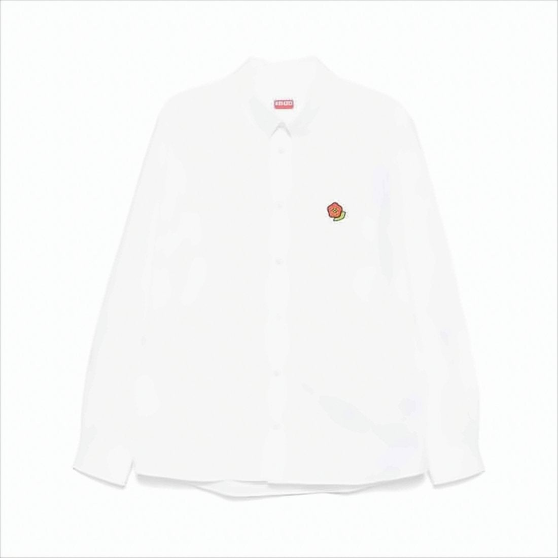 Long-Sleeve White Shirt with Button-Down Collar