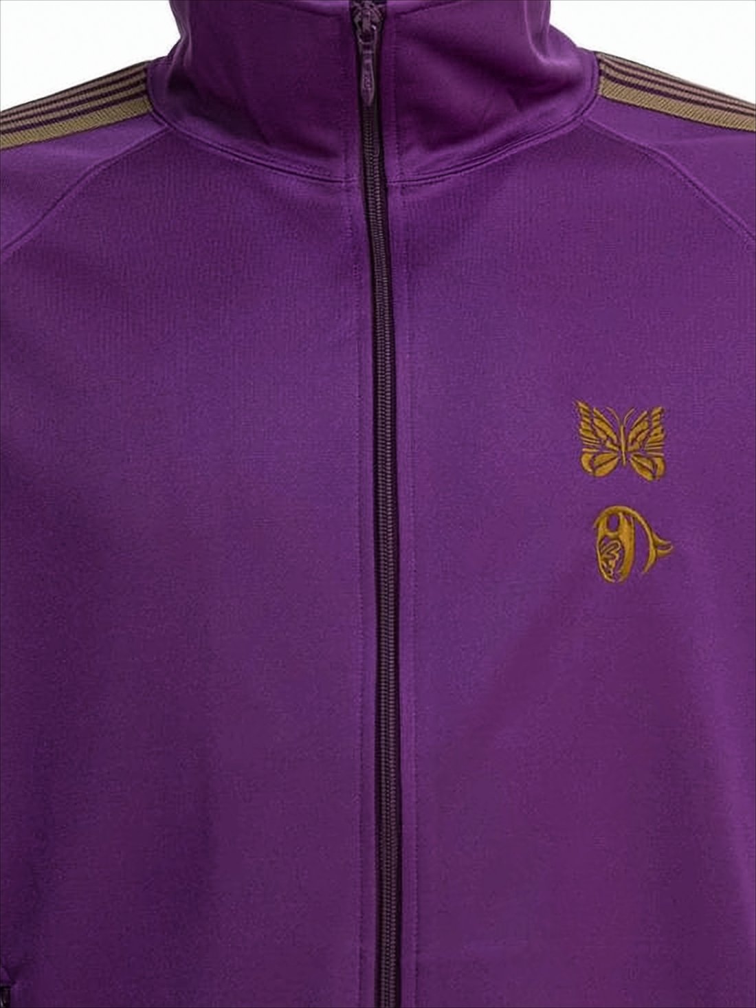 Purple Activewear Jacket with Contrasting Stripe Details