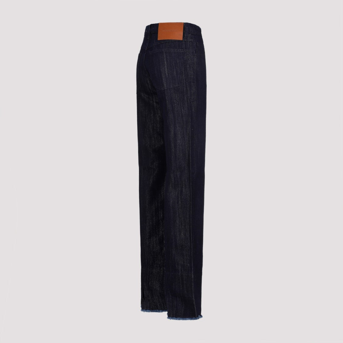 Blue Indigo Cotton Cropped High Waist Tapered Jeans