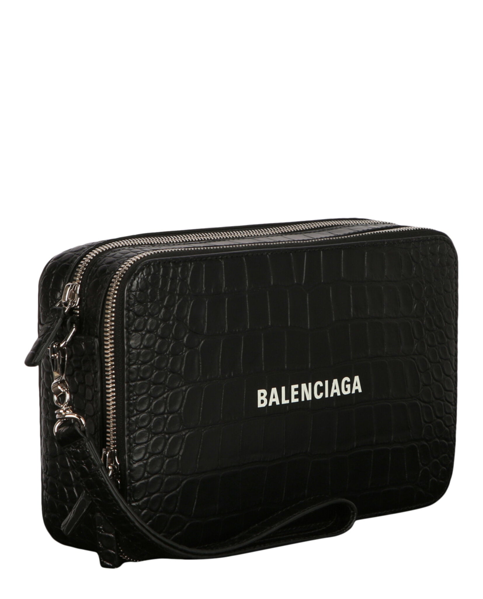 Crocodile Embossed Everyday Pouch With Strap