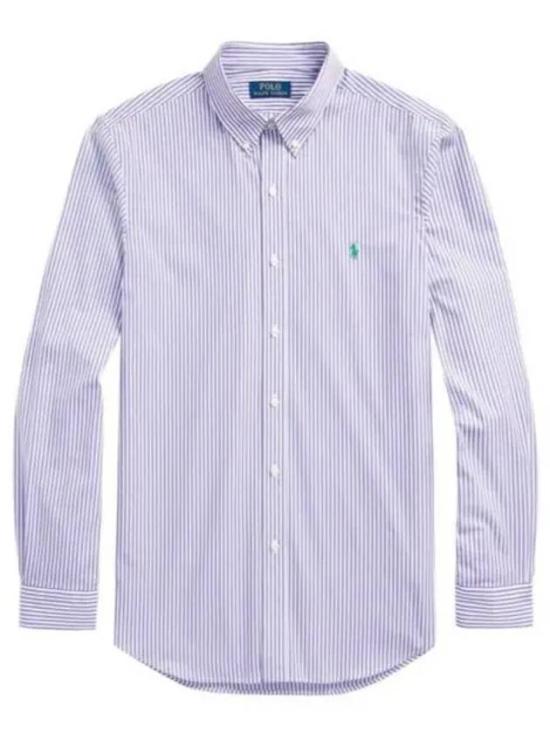 Long-Sleeve Striped Button-Up Shirt with Classic Collar