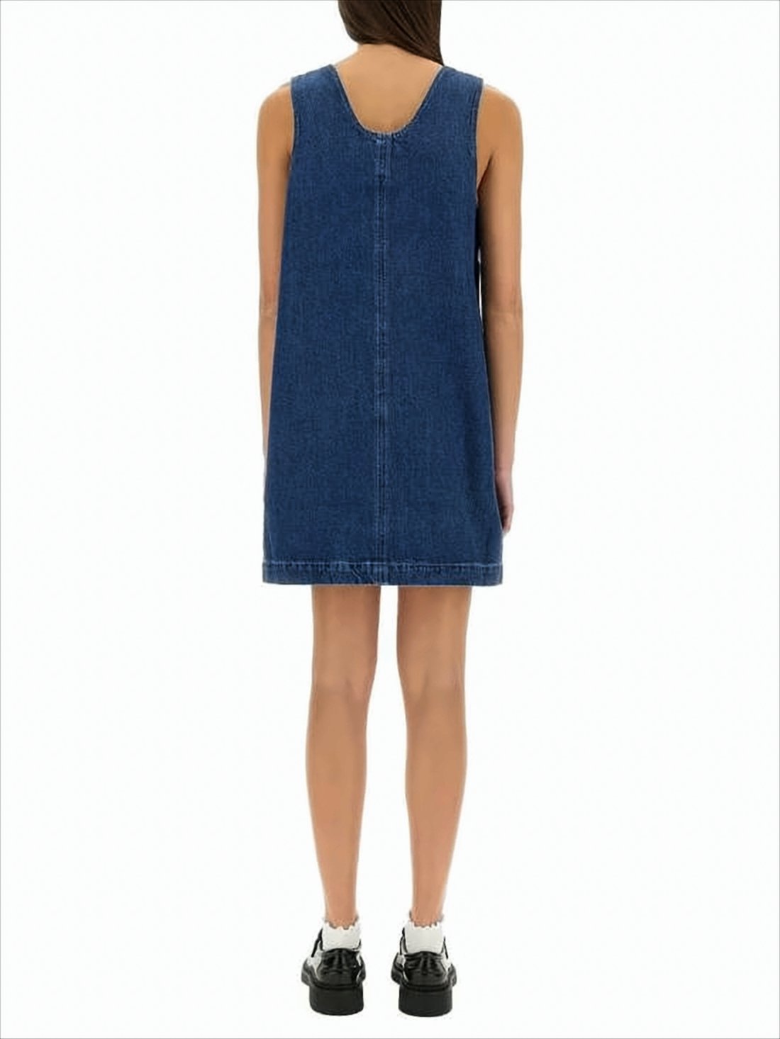 Structured Sleeveless Denim Dress