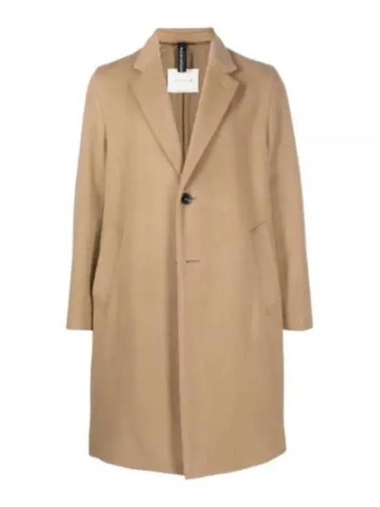 Casual Single-Breasted Wool-Cashmere Blend Coat