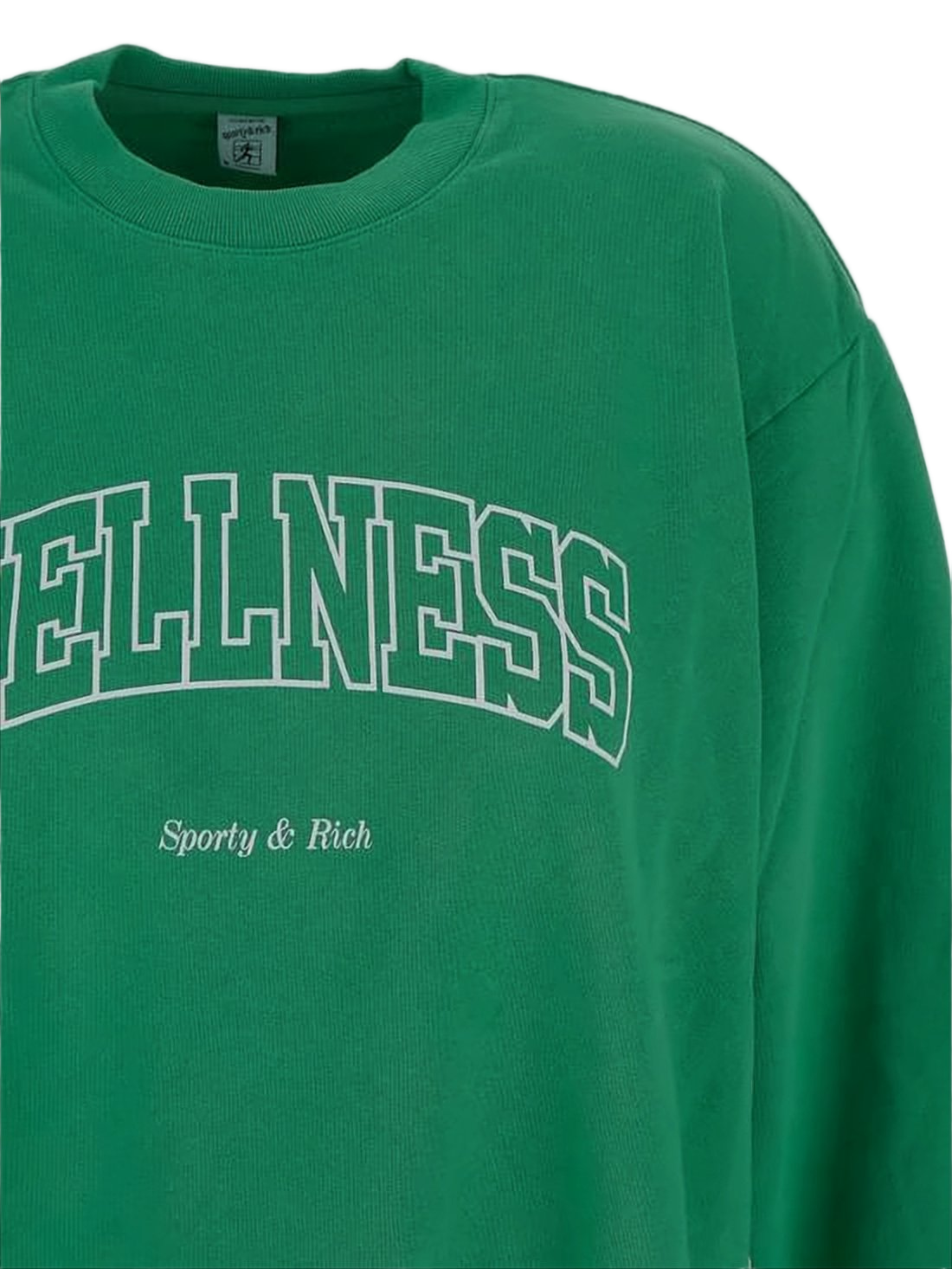 Long-Sleeve Cotton Sweatshirt With Bold Wellness Print