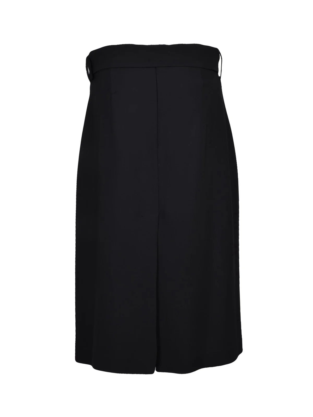 Black Viscose Elastane Women's Flared Skirt