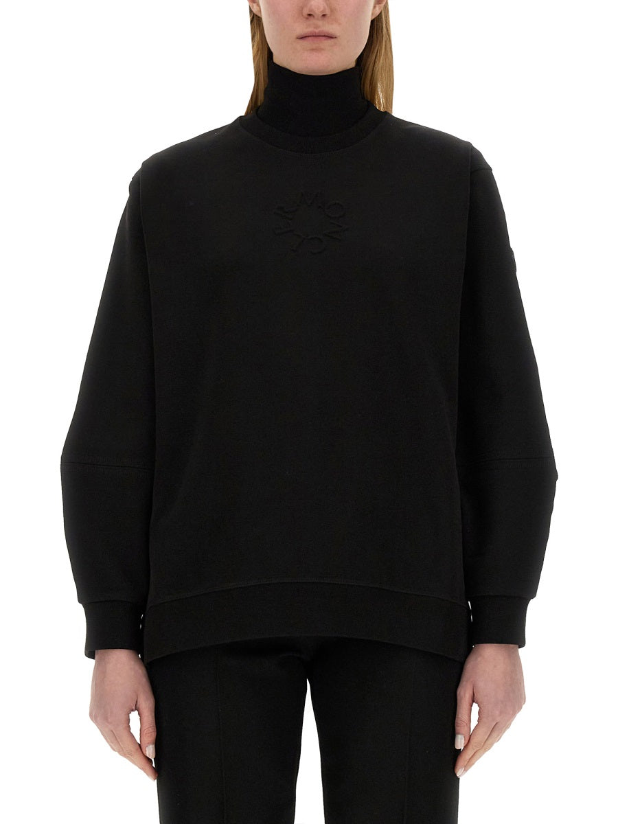 Cotton Crew Neck Sweatshirt with Signature Logo