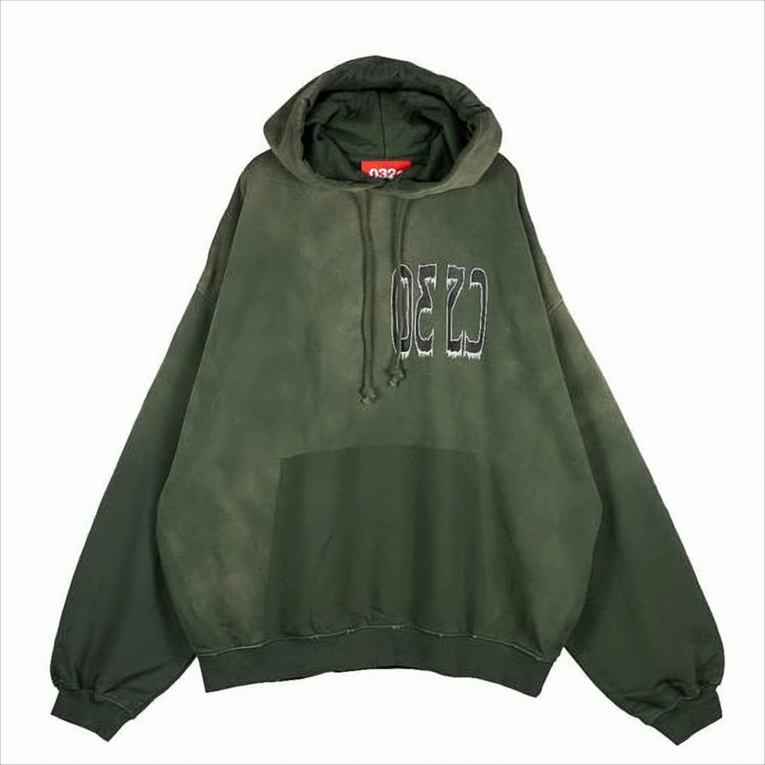 Oversized Washed Olive Green Hoodie