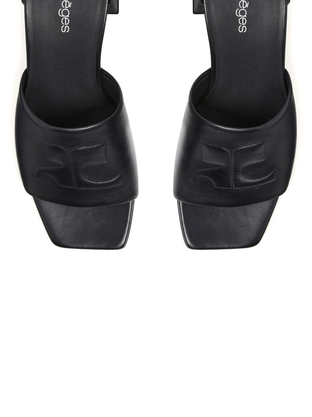 Square Open Toe Black Sandals