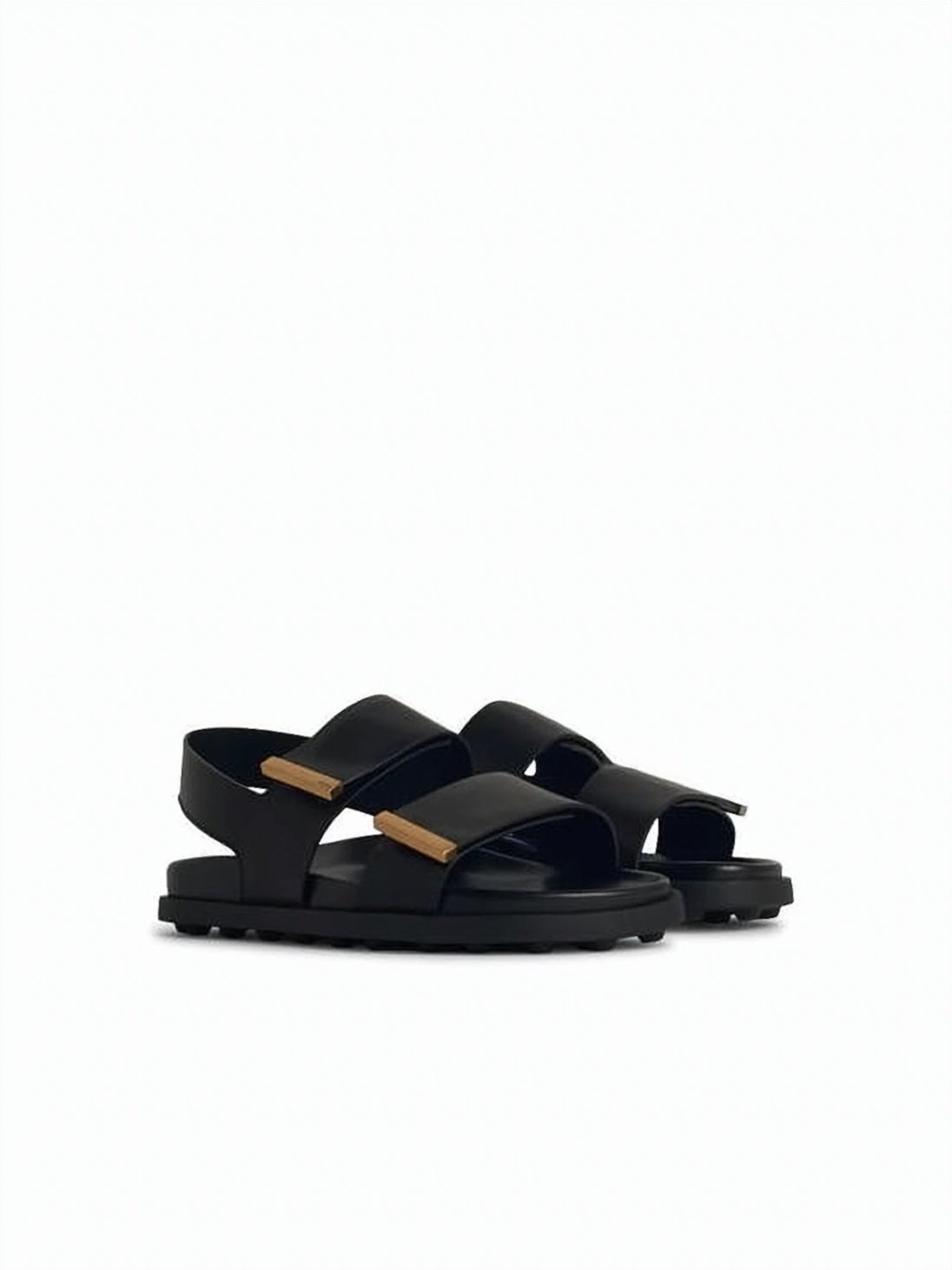 Sleek Black Calfskin Sandals