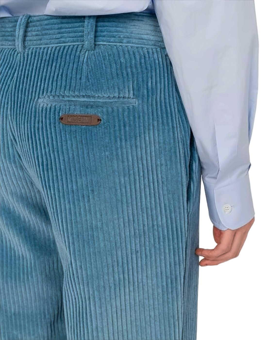 Cropped Wide-Leg Pants with Textured Corduroy Finish