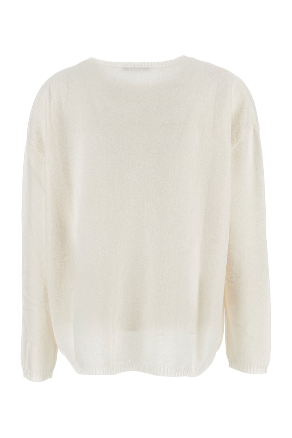 White Knit Sweater With Classic Fit