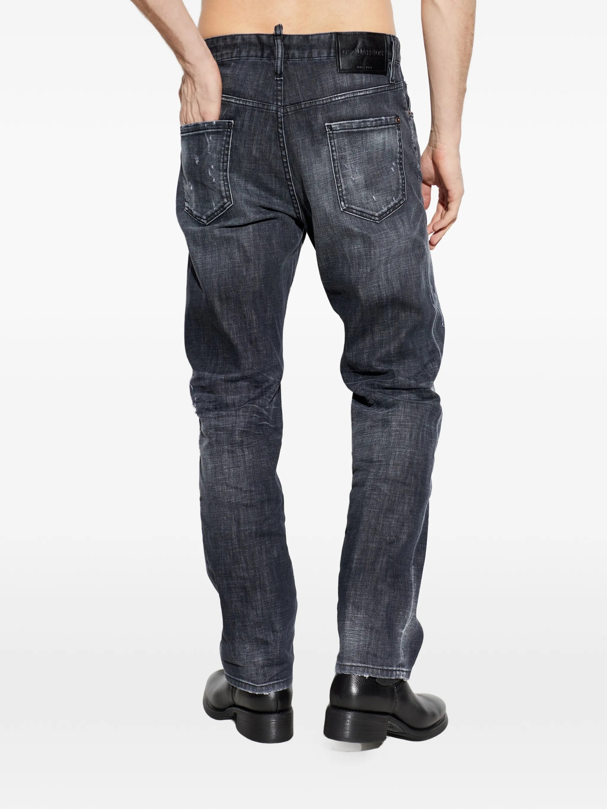 Relaxed Fit Faded Black Denim Jeans