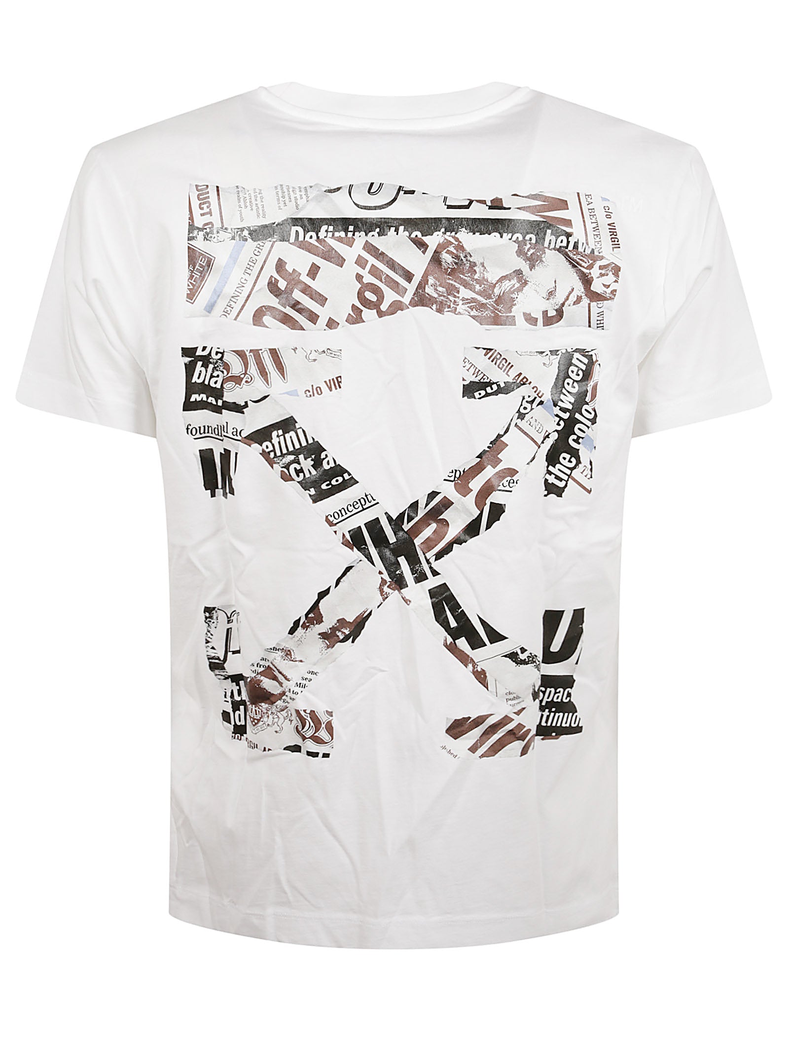 Cotton Slim Fit T-Shirt With Newspaper Motif