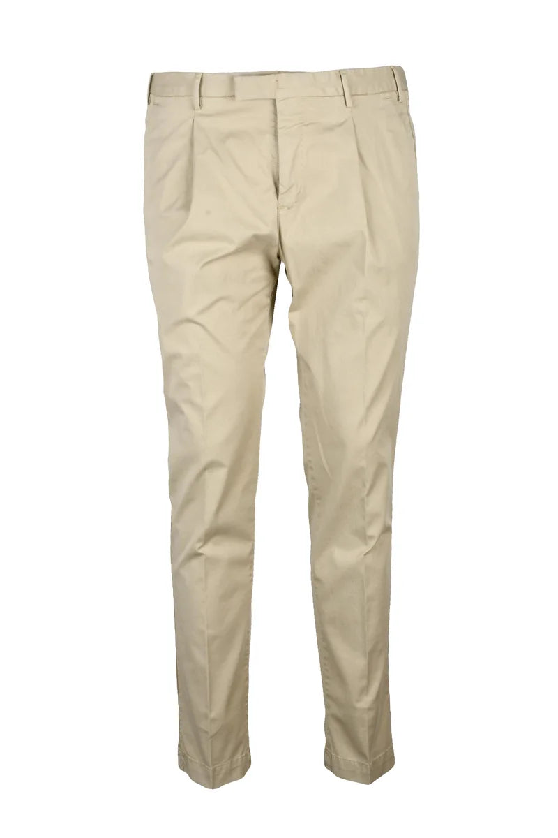 Men's Lyocell/Cotton Stretch Trousers - Beige