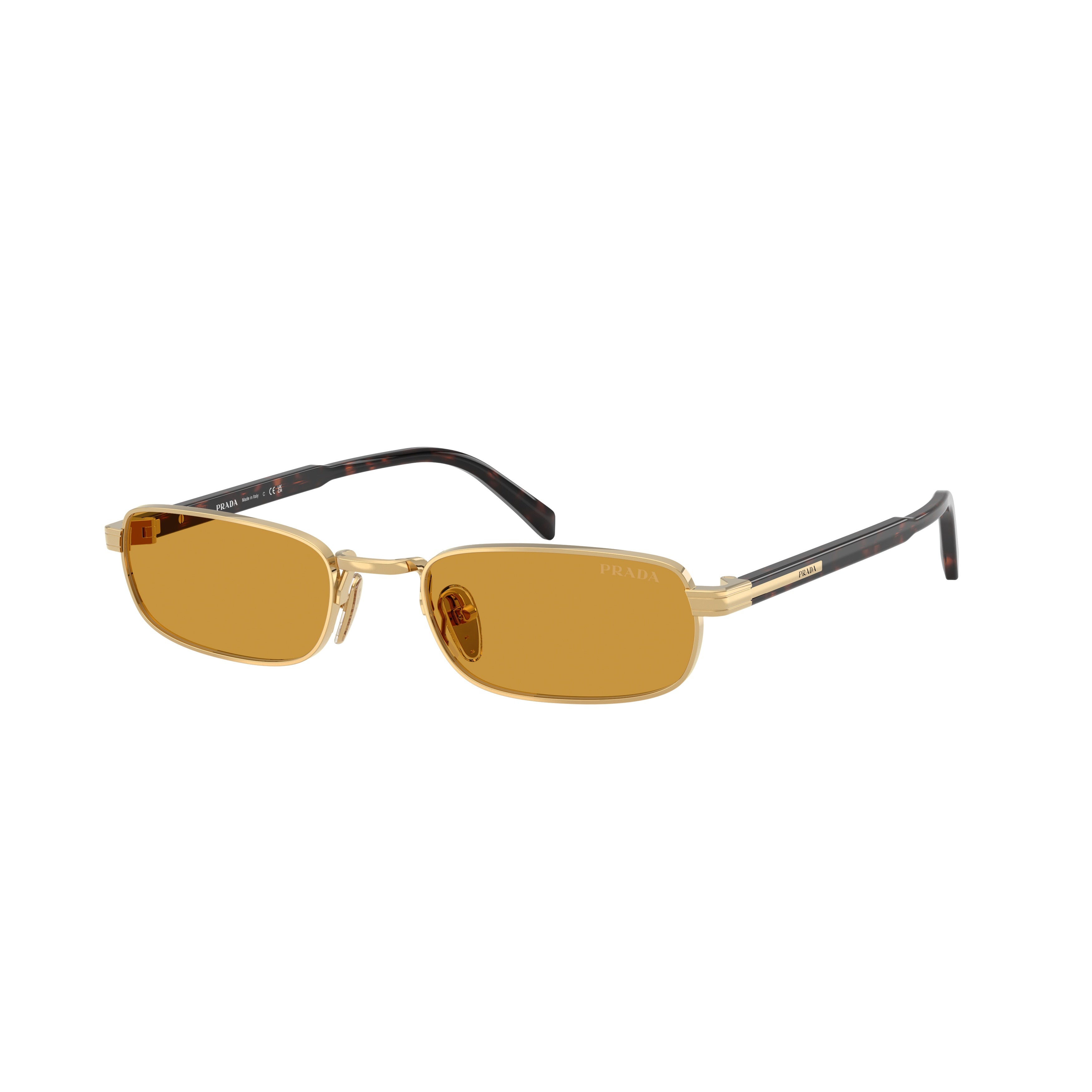 0pr B54s Amber-Tinted Rectangular Sunglasses