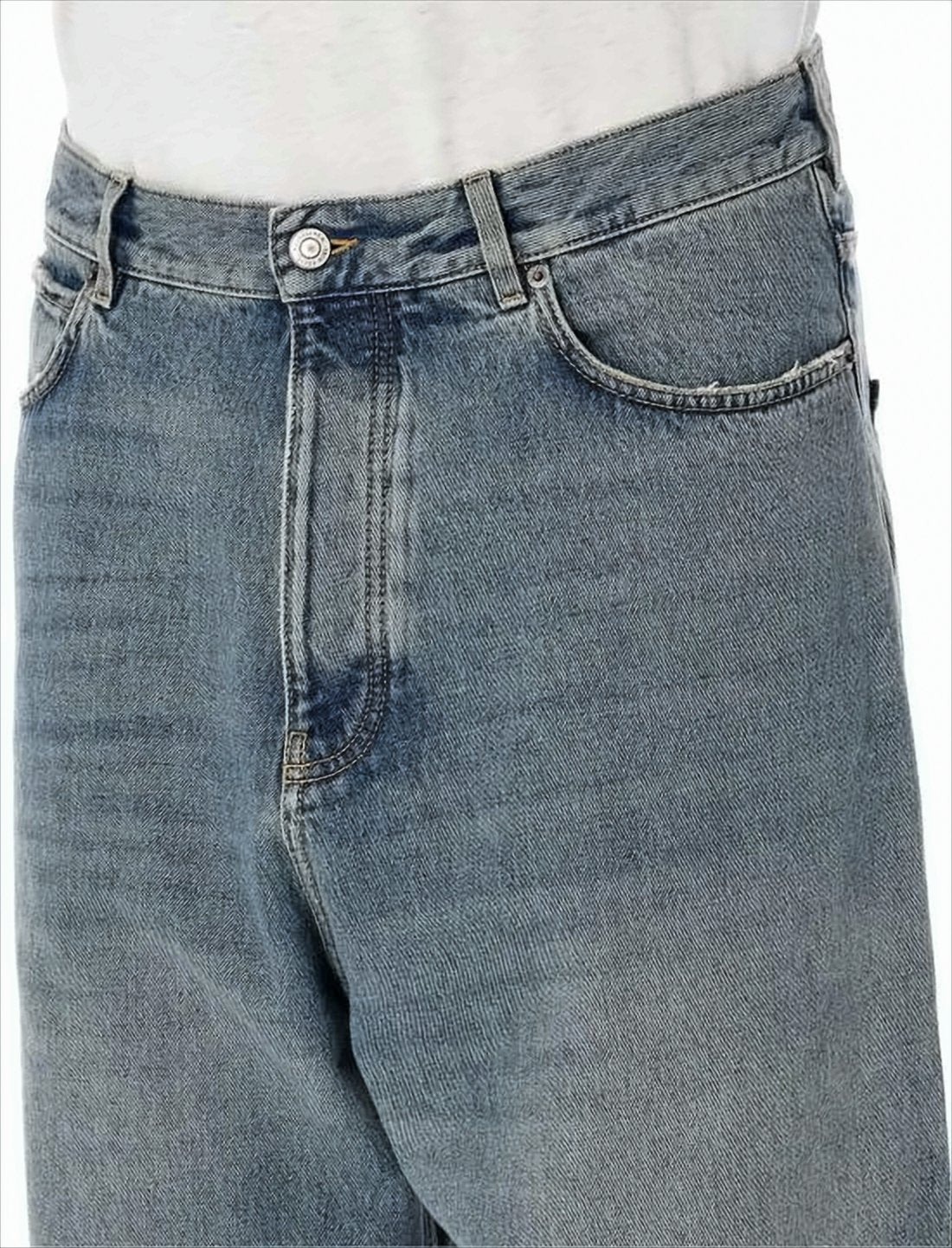 Relaxed Wide-Leg Denim Pants with Classic Five-Pocket Design