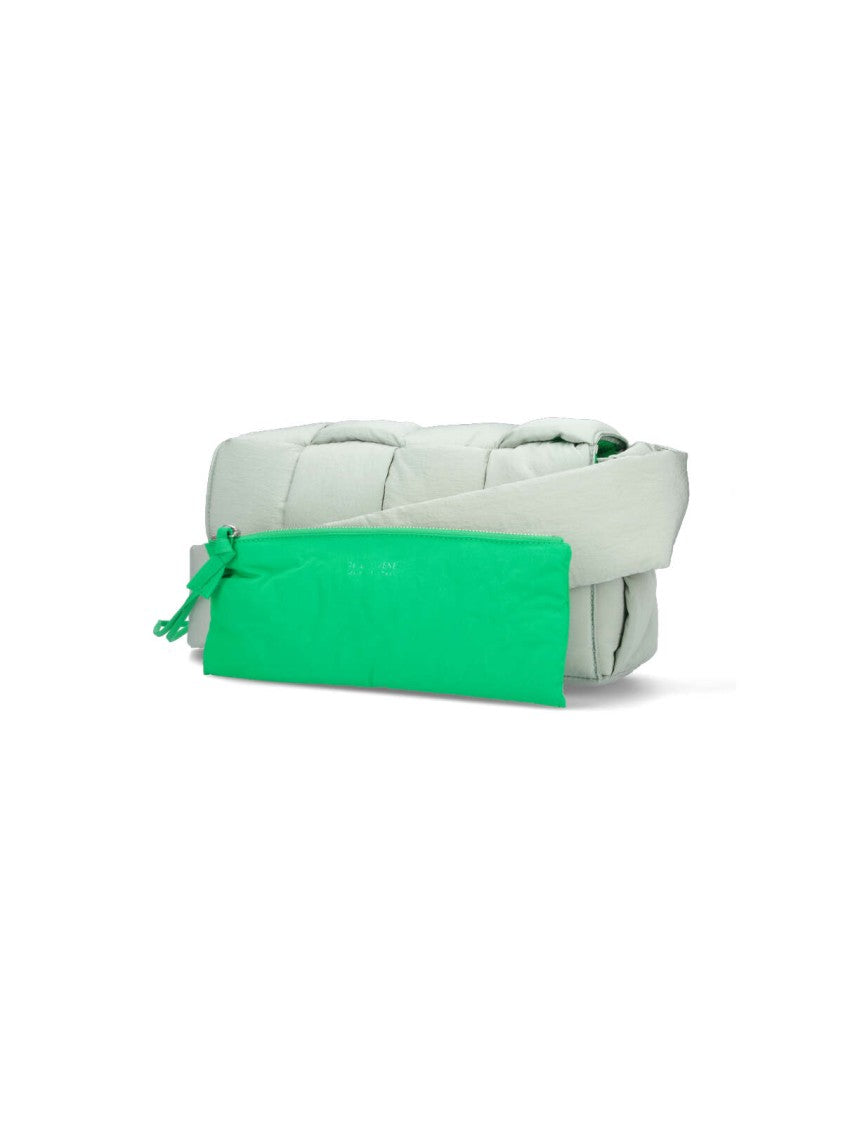 Padded Nylon Bag With Quilted Design And Adjustable Strap