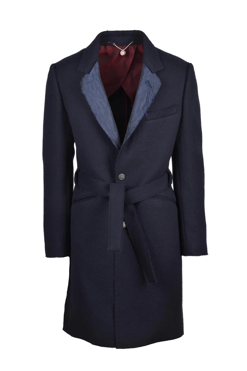 Wool Coat - Navy Blue
