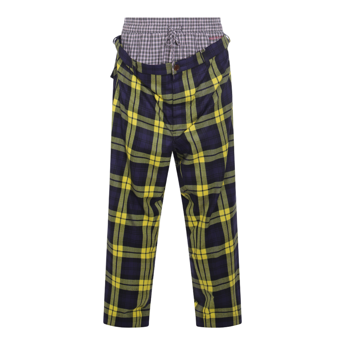 Relaxed Fit Plaid Trousers