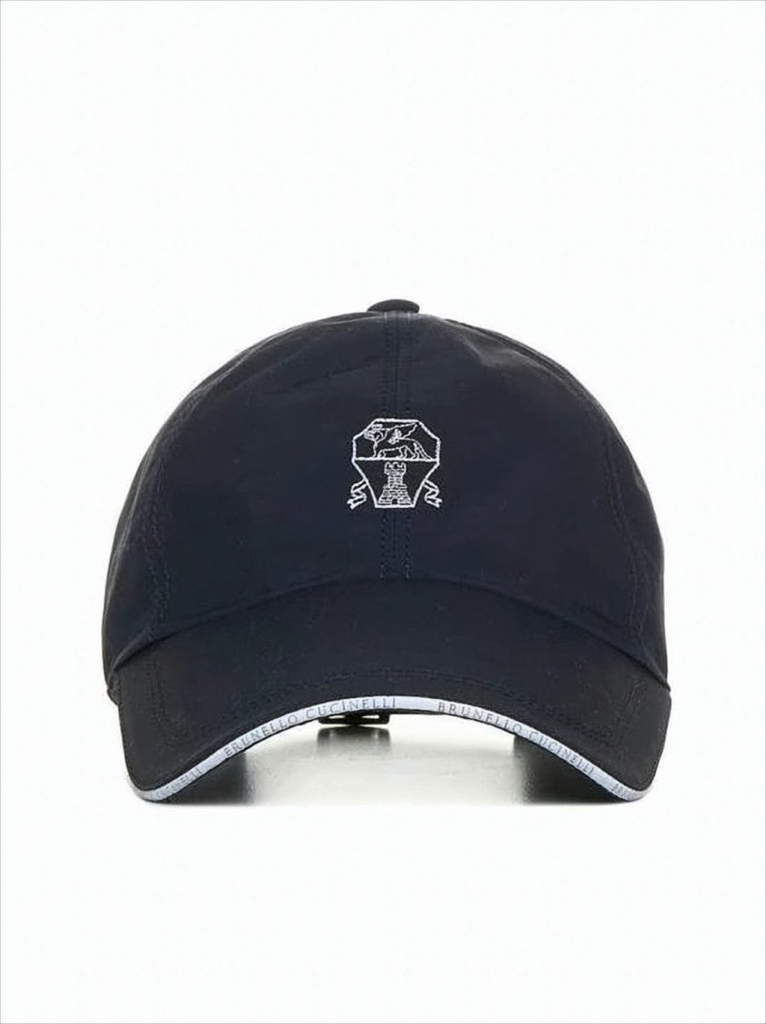Black Baseball Cap with Embroidered Emblem