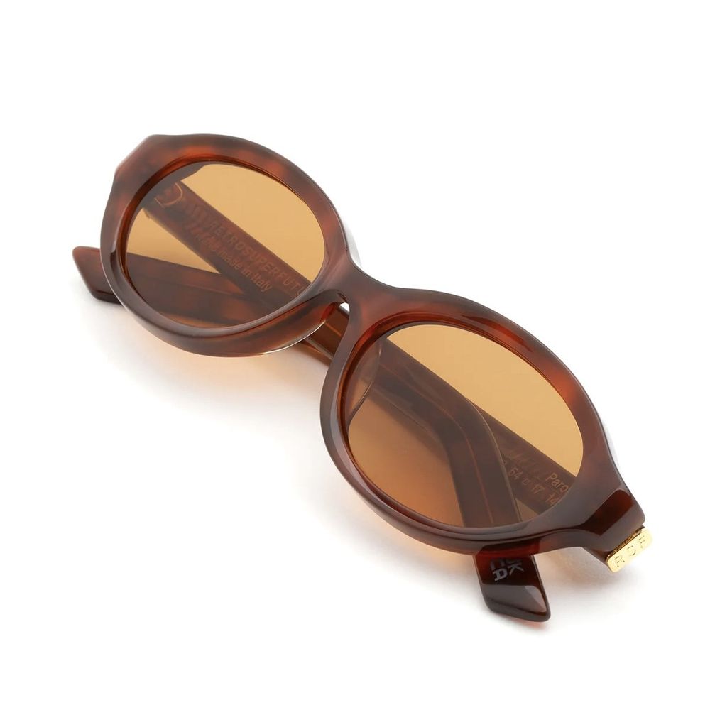 Parola Oval Havana Sunglasses With Brown Lenses