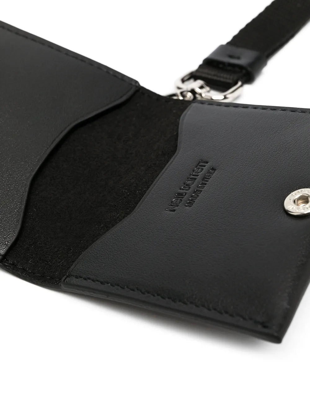 Compact Black Wallet with Adjustable Strap