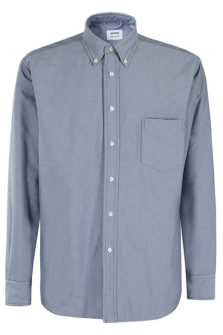 Padded Cotton Shirt Jacket With Button-Down Collar
