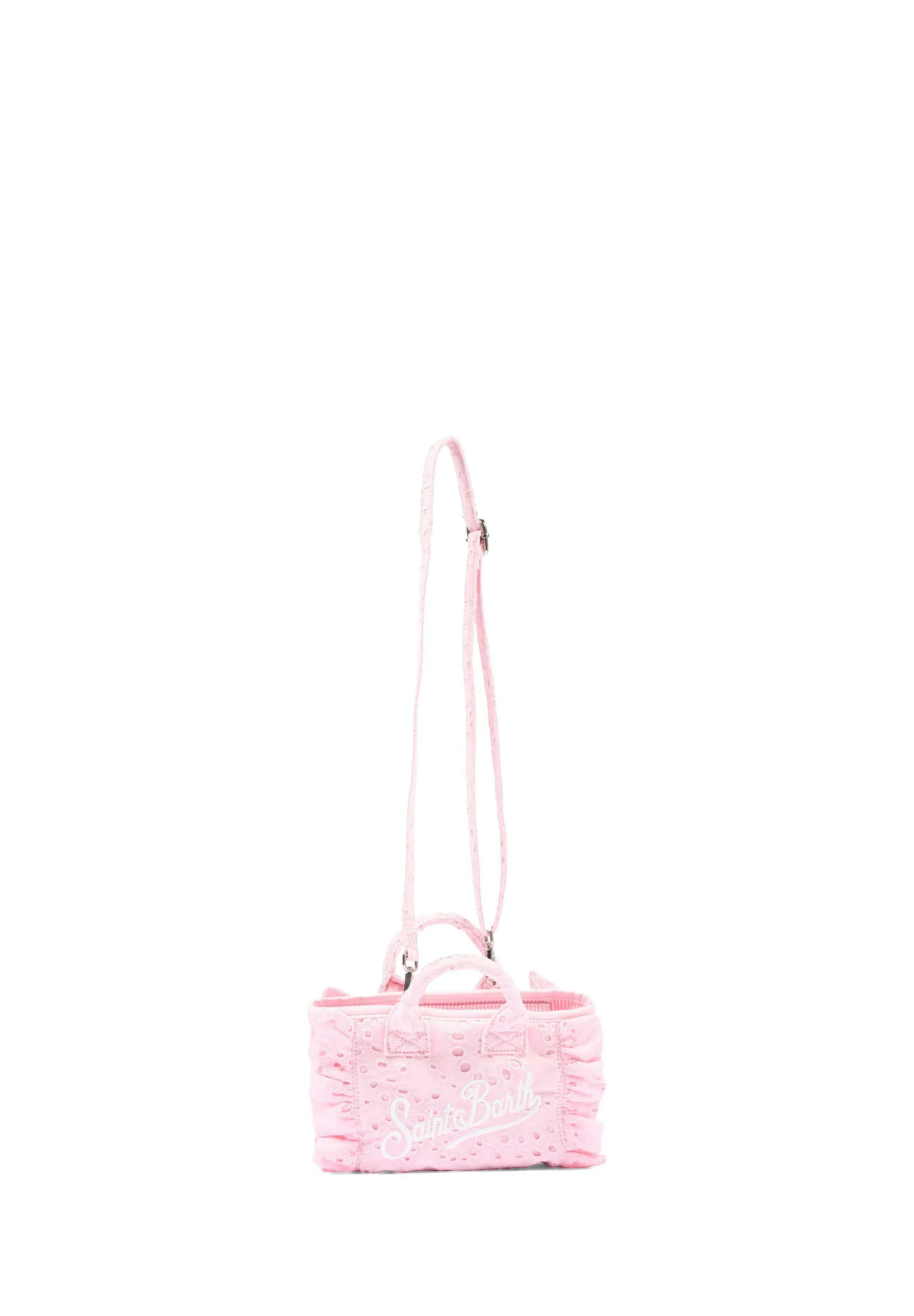 Delicate Eyelet Handbag with Ruffled Edges