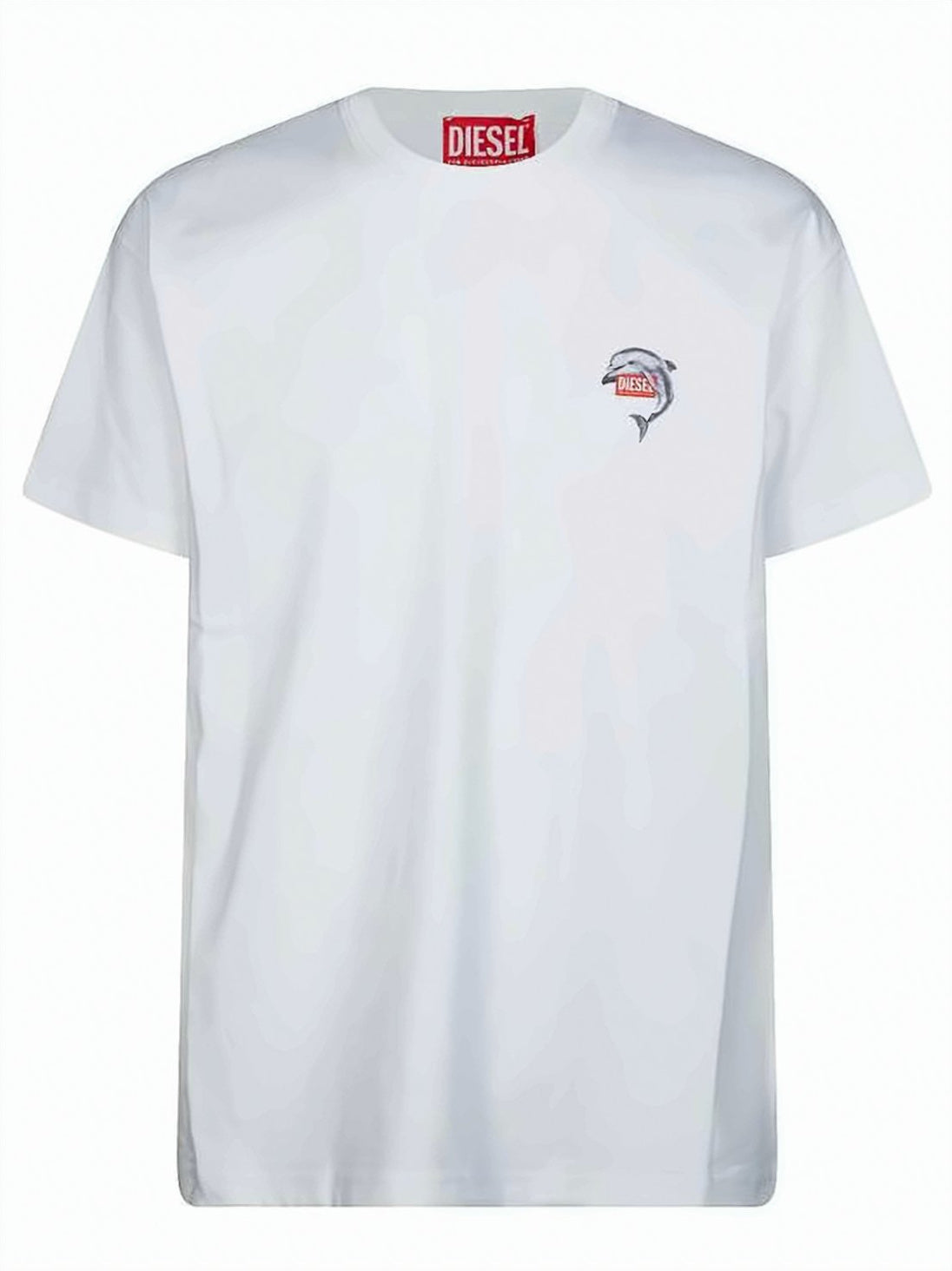Short-Sleeved Cotton T-Shirt with Dolphin Graphic