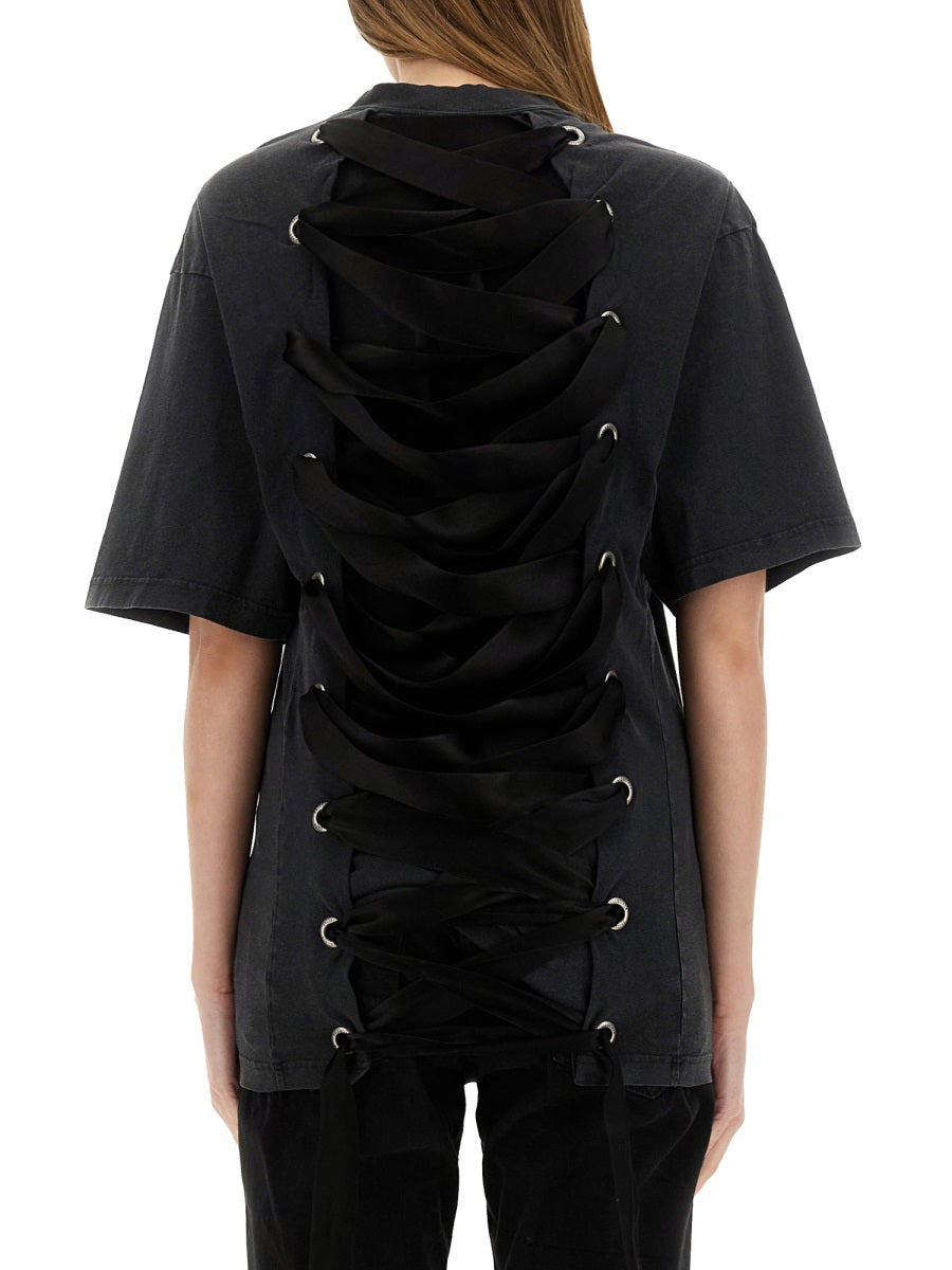 "Lace-Up" Cotton Shirt