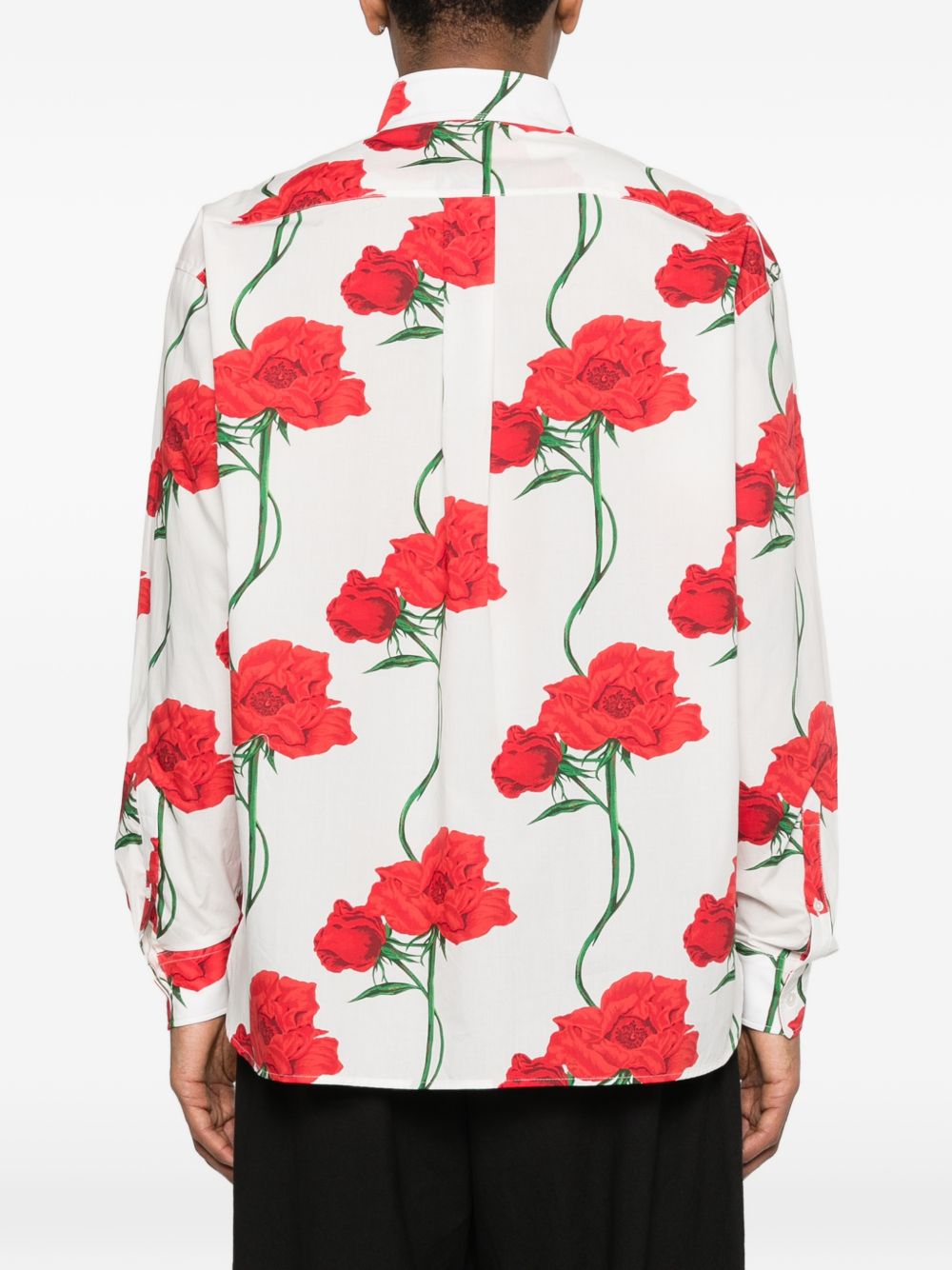 Floral Print Casual Shirt with High Collar