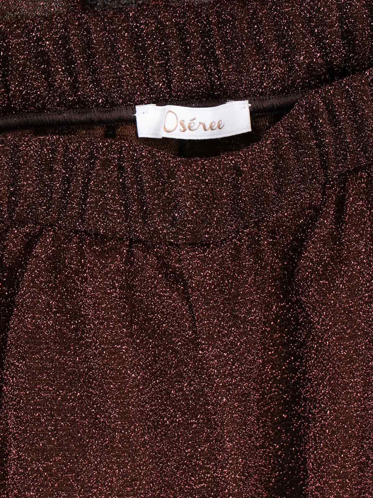 "Lumière" Oseree Shorts In Brown Metallic Semi-Sheer Fabric