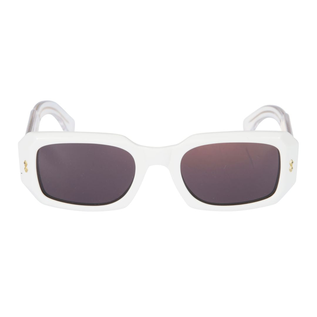 Klarissa Glamour Bold Rectangular Frame Sunglasses with Gold Detailing