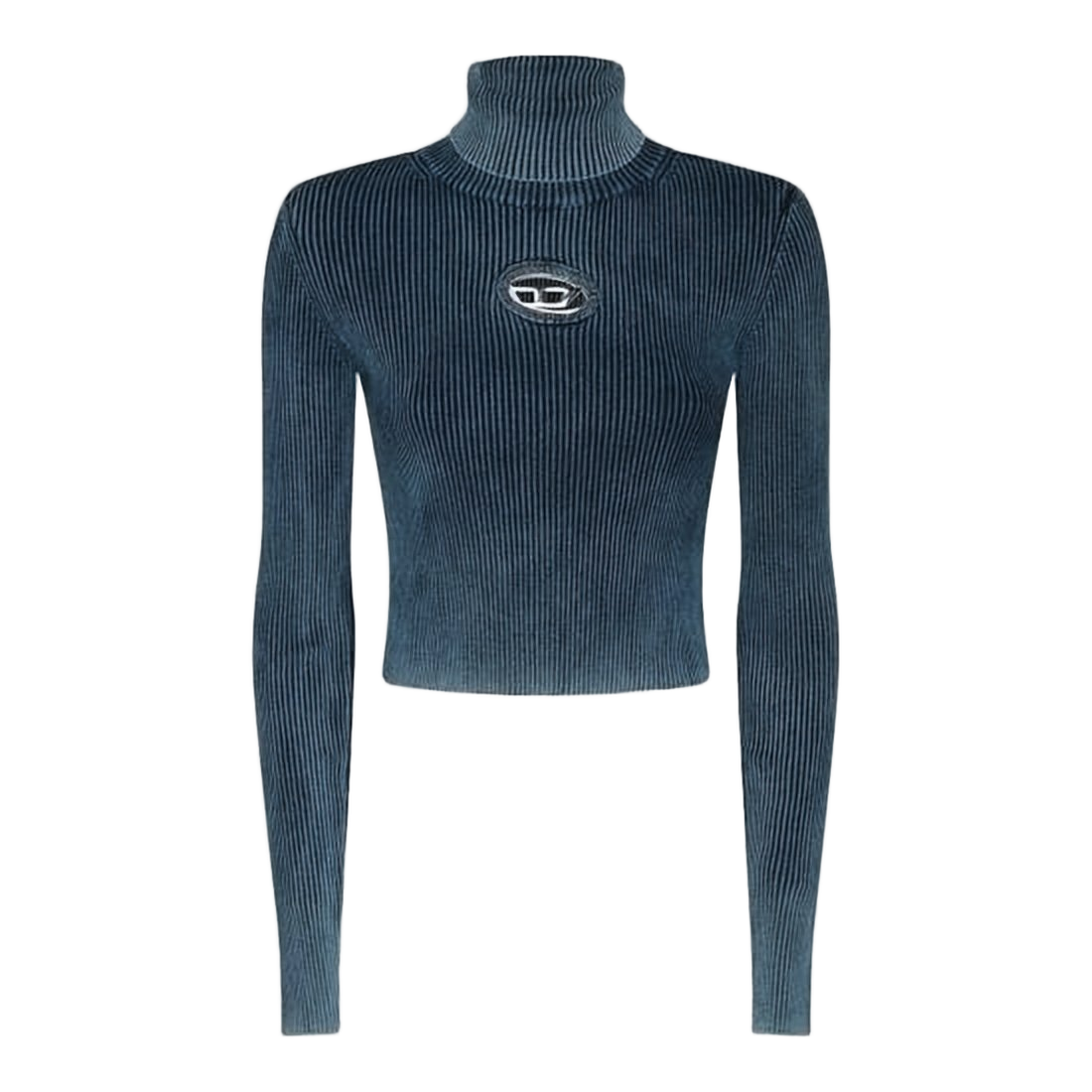 Cropped Ribbed Turtleneck Top