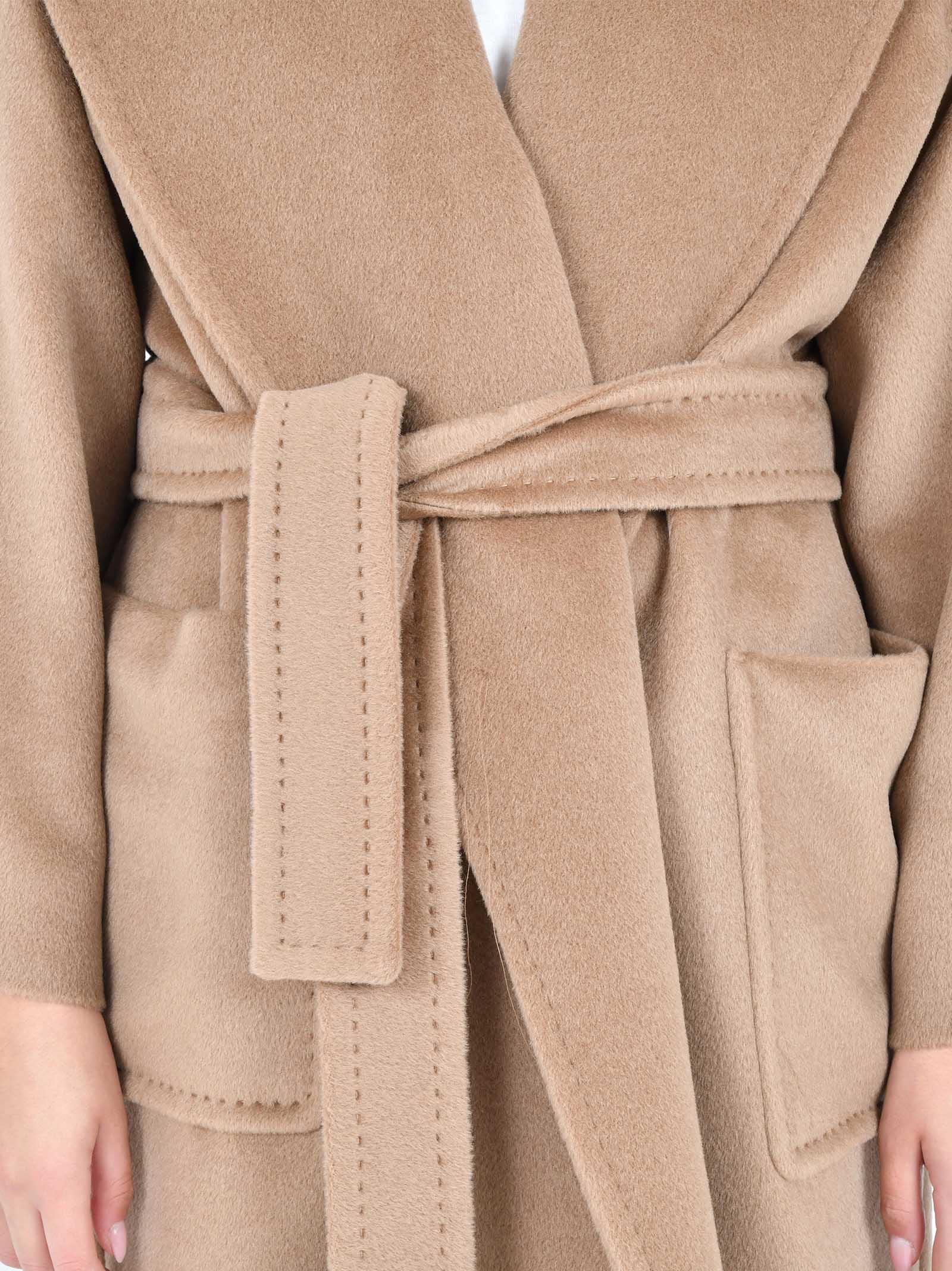Oversized Midi Wrap Coat With Shawl Collar