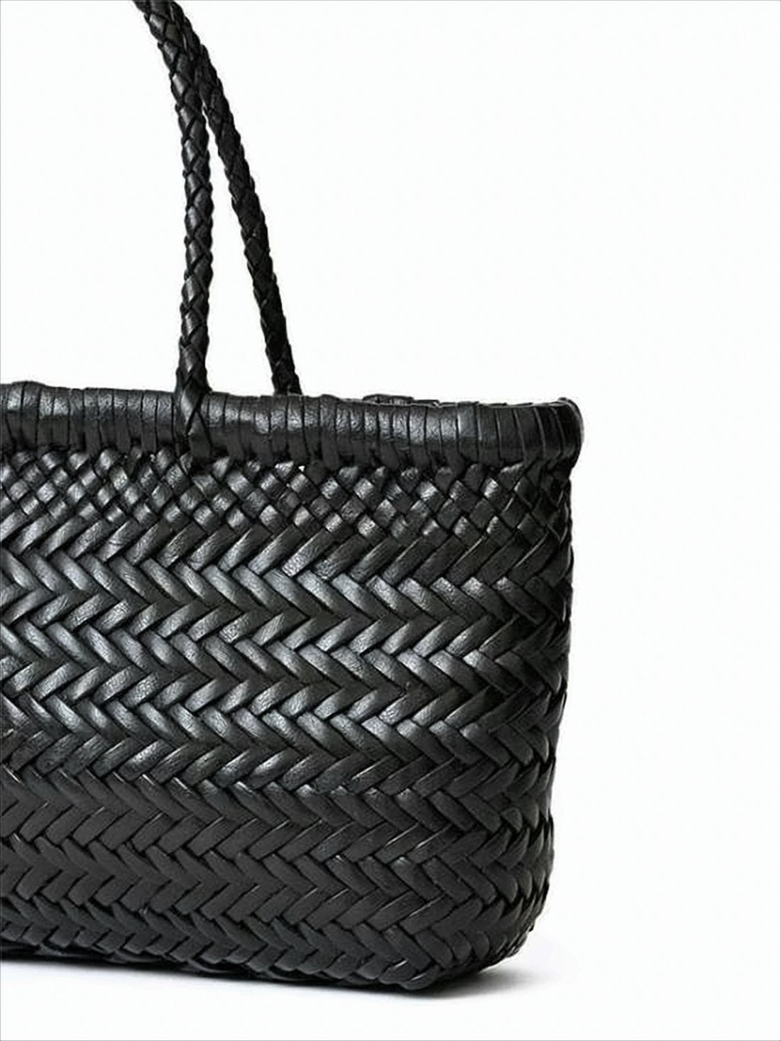 Medium Woven Calf Leather Shoulder Bag