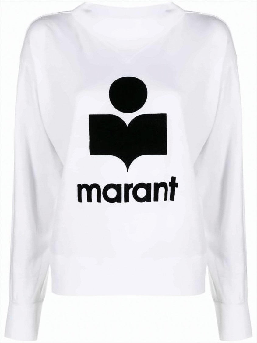 Relaxed Fit Long-Sleeve Linen Top with Graphic Logo
