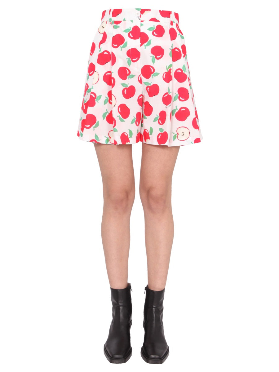 High-Waisted Cotton Poplin Shorts