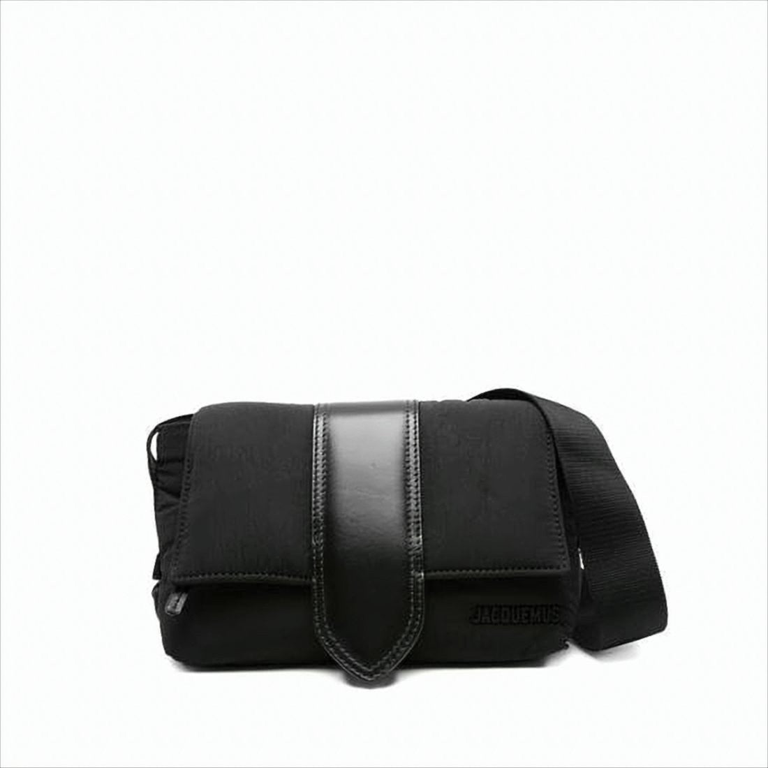Rectangular Shoulder Bag with Cowhide Leather Accents