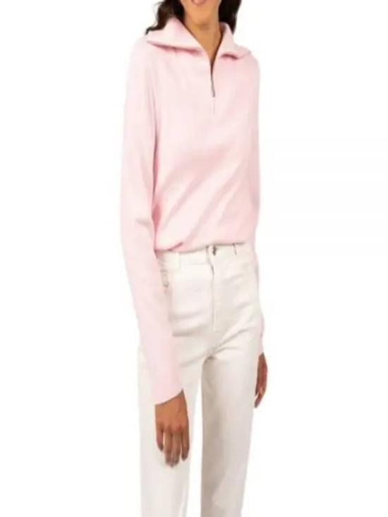 Long-Sleeved Relaxed Fit Top with Half-Zip Neck