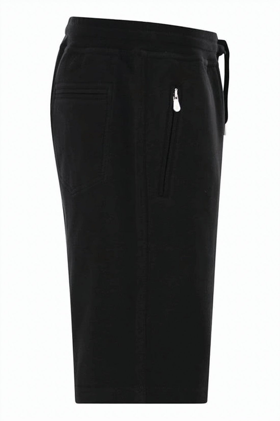 Black Bermuda Shorts with Drawstring Waistband