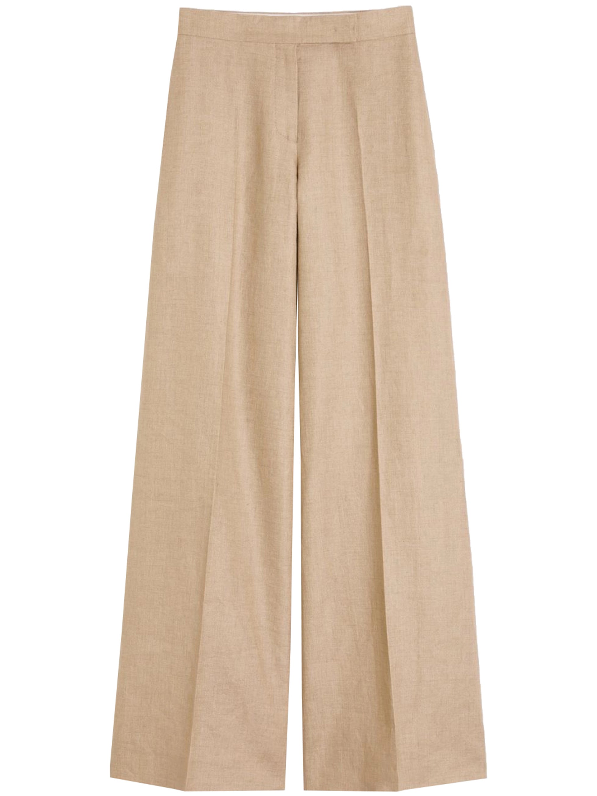 Beige Mxsbig High-Waisted Wide-Leg Trousers
