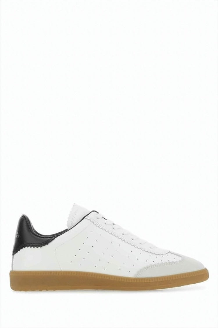 Low-Top Sneaker with Perforated White Leather Upper